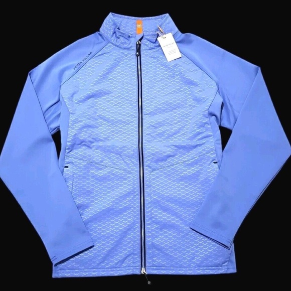 Peter Millar Crown Sport Hybrid Golf Mens XL Full Zip Jacket Blue $230
